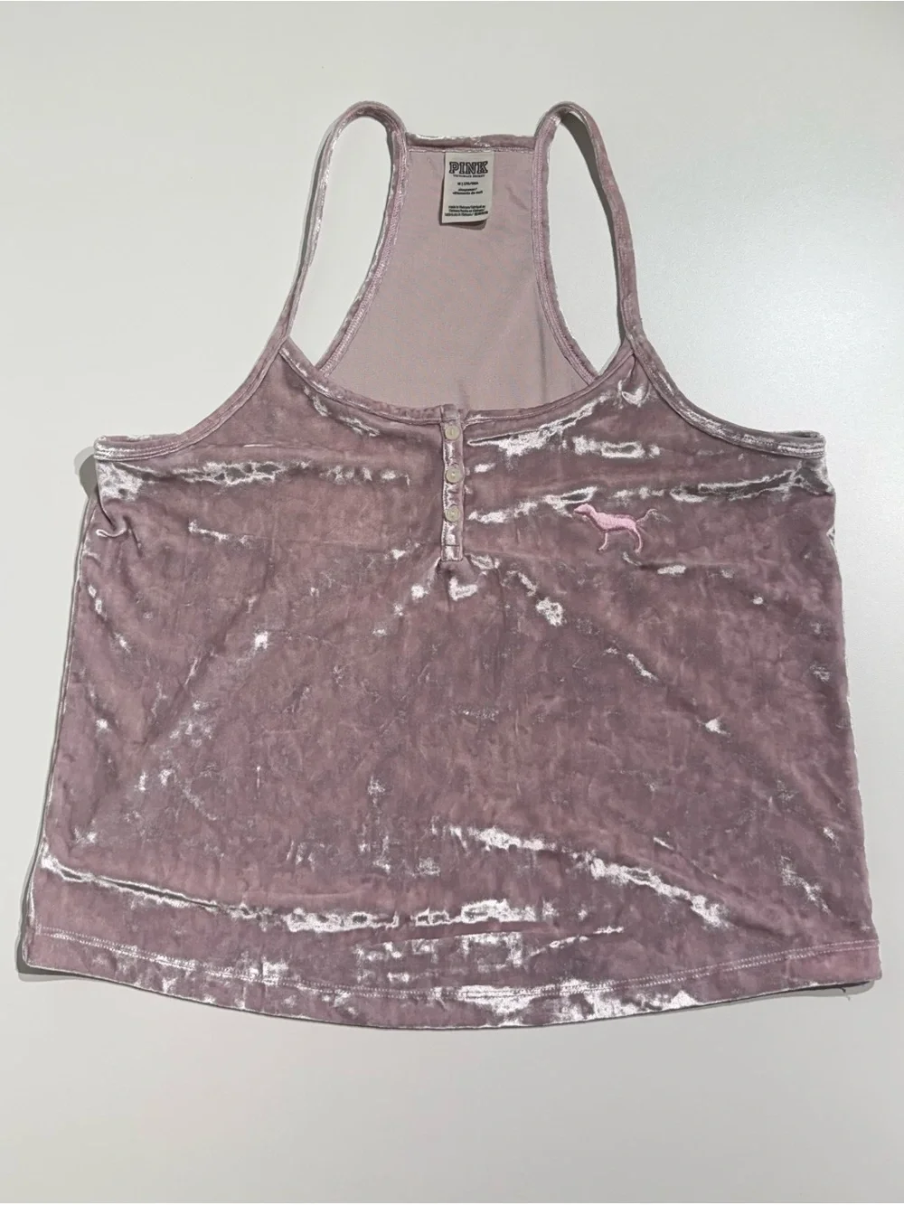 PINK Victoria's Secret Crushed Velvet Racerback Tank & Shorts Set - Dusty Mauve